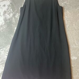 Vintage Mary McFadden Collection Black Sheath Dress Size 16 Sleeveless